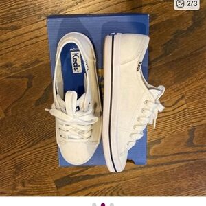 Keds Kids White Canvas Low-Top Lace-Up Sneakers